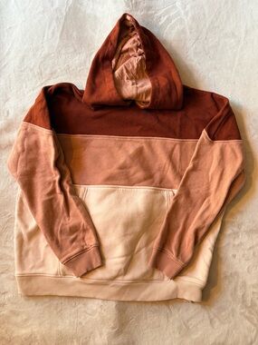 AE ‘Ahh-mazingly Soft’ Burnt Orange/Rust Color-block Oversized Hoodie Sweatshirt